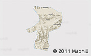Shaded Relief 3D Map of Bainang, single color outside