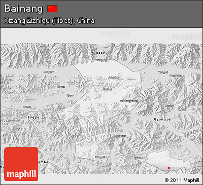 Silver Style 3D Map of Bainang