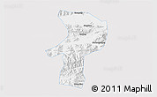 Silver Style 3D Map of Bainang, single color outside