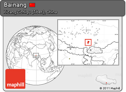 Blank Location Map of Bainang