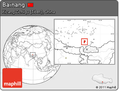 Blank Location Map of Bainang