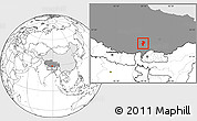 Blank Location Map of Bainang, highlighted country, highlighted parent region