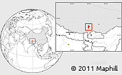 Blank Location Map of Bainang, highlighted country
