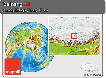 Physical Location Map of Bainang