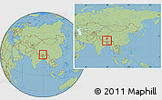 Savanna Style Location Map of Bainang, within the entire country