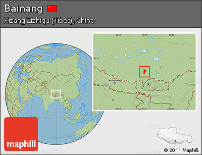 Savanna Style Location Map of Bainang