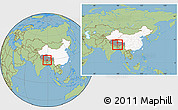 Savanna Style Location Map of Bainang, highlighted country, highlighted parent region, within the entire country