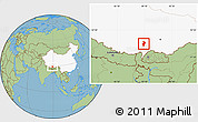 Savanna Style Location Map of Bainang, highlighted country