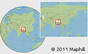 Savanna Style Location Map of Bainang, highlighted parent region, within the entire country