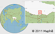 Savanna Style Location Map of Bainang, highlighted parent region