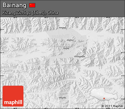 Physical Map of Bainang, lighten