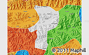 Physical Map of Bainang, political outside