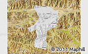 Physical Map of Bainang, satellite outside