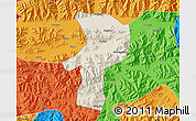 Shaded Relief Map of Bainang, political outside