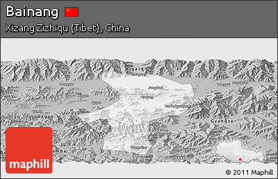 Gray Panoramic Map of Bainang