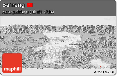 Gray Panoramic Map of Bainang