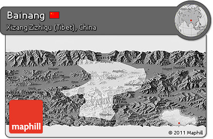 Physical Panoramic Map of Bainang, darken