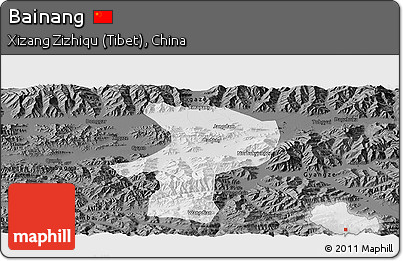 Physical Panoramic Map of Bainang, darken