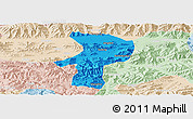 Political Panoramic Map of Bainang, lighten