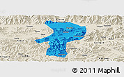 Political Panoramic Map of Bainang, shaded relief outside
