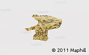 Satellite Panoramic Map of Bainang, cropped outside