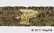 Satellite Panoramic Map of Bainang, darken