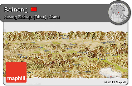 Satellite Panoramic Map of Bainang