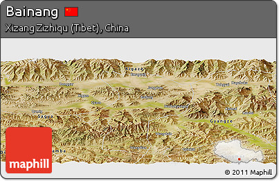Satellite Panoramic Map of Bainang