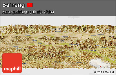 Satellite Panoramic Map of Bainang