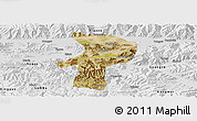 Satellite Panoramic Map of Bainang, physical outside
