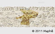 Satellite Panoramic Map of Bainang, shaded relief outside