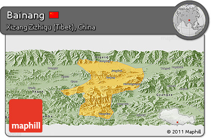 Savanna Style Panoramic Map of Bainang
