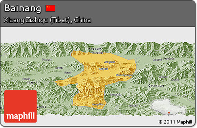 Savanna Style Panoramic Map of Bainang