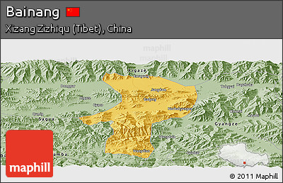 Savanna Style Panoramic Map of Bainang