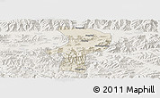 Shaded Relief Panoramic Map of Bainang, lighten