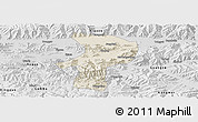 Shaded Relief Panoramic Map of Bainang, physical outside