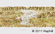 Shaded Relief Panoramic Map of Bainang, satellite outside