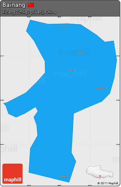 Political Simple Map of Bainang, single color outside
