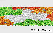Physical Panoramic Map of Banbar, political outside