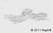 Physical Panoramic Map of Banbar, single color outside