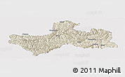 Shaded Relief Panoramic Map of Banbar, cropped outside
