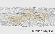 Shaded Relief Panoramic Map of Banbar, physical outside