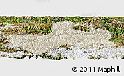 Shaded Relief Panoramic Map of Banbar, satellite outside