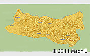 Savanna Style 3D Map of Baqen, single color outside