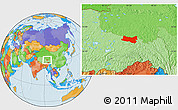 Political Location Map of Baqen