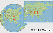 Savanna Style Location Map of Baqen, within the entire country