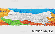Physical Panoramic Map of Baqen, political outside