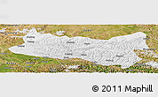 Physical Panoramic Map of Baqen, satellite outside