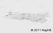 Physical Panoramic Map of Baqen, single color outside