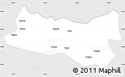 Silver Style Simple Map of Baqen, single color outside